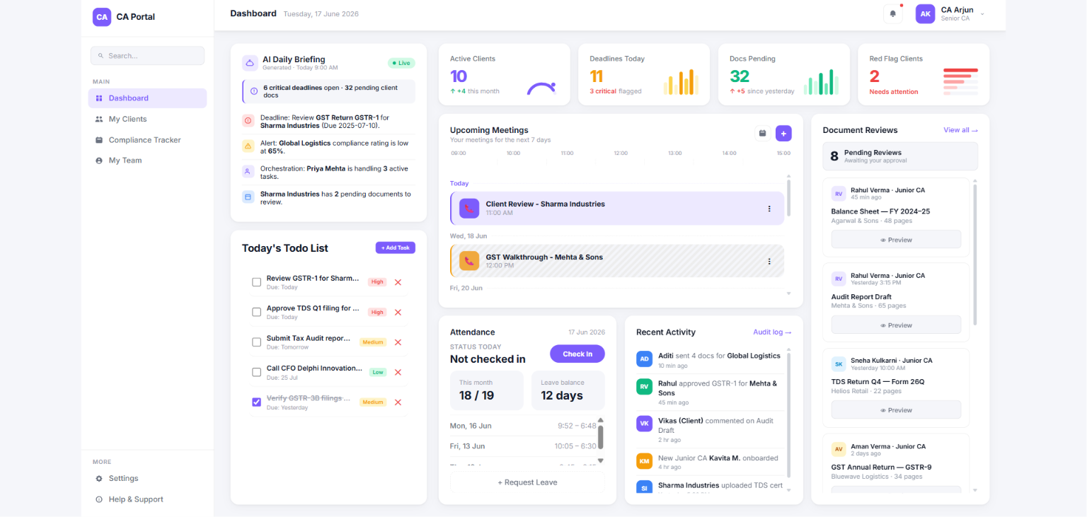 CA Portal Dashboard